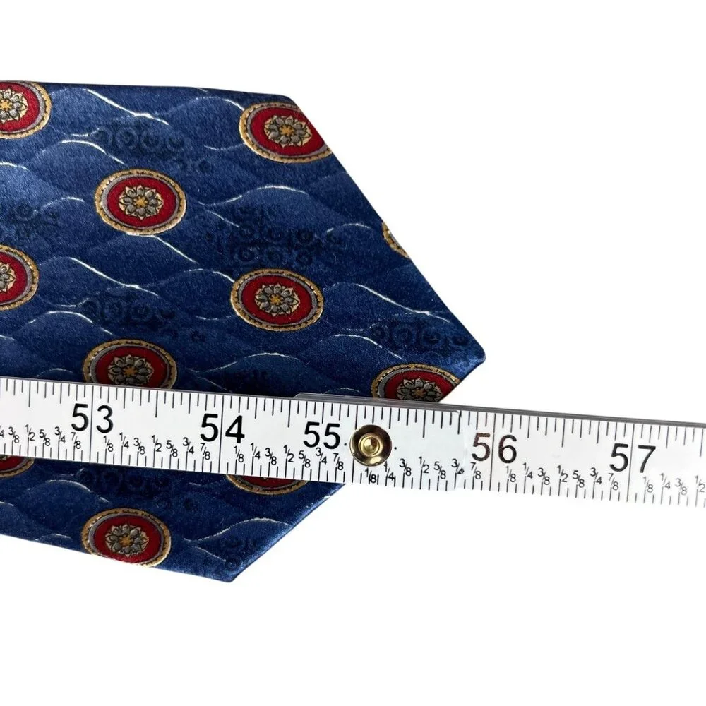 VTG Biella Premier Edition Mens Tie Silk Medallion Geometric Classic USA 90s